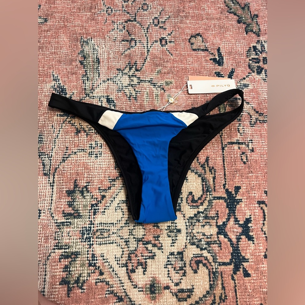 Pilyq Cobalt Blue Color Block Teeny Bikini Bottoms